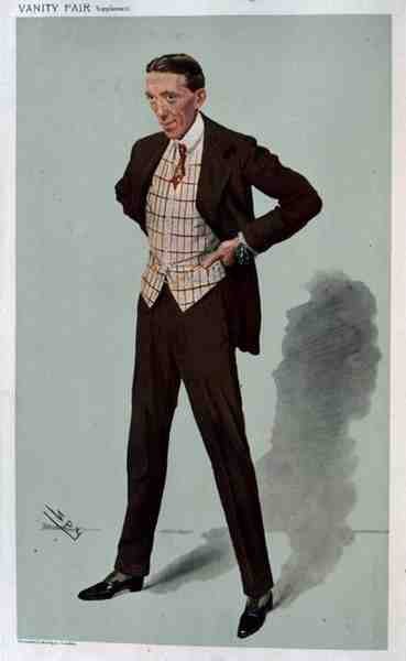 "Gerald", um desenho animado "Spy" de Gerald du Maurier (1873-1934) da Vanity Fair, 25 de Dezembro de 1907 (cor litho) de Leslie Matthew Ward