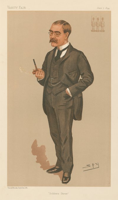 Soldiers Three, Rudyard Kipling (série Vanity Fair) de Leslie Matthew Spy Ward