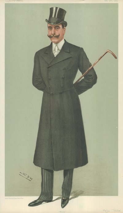 HSH O Duque de Teck, Frank, 17 de julho de 1902, desenho animado da Vanity Fair de Leslie Matthew Ward