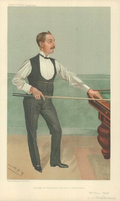 Harry W Stevenson, ele pode ser campeão se houvesse um campeonato, 25 de maio de 1905, cartoon Vanity Fair de Leslie Matthew Ward