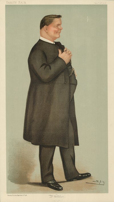 James Edward Cowell Weldon, O Bispo Designado de Calcutá, Calcutá, 17 de novembro de 1898, desenho animado da Vanity Fair de Leslie Matthew Ward