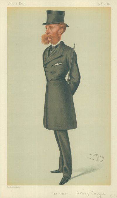 Lord Dorchester, The Turf, 24 de março de 1877, desenho animado da Vanity Fair de Leslie Matthew Ward