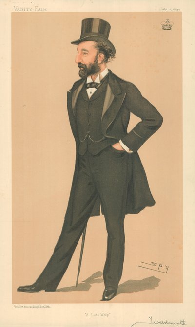 Lord Tweedmouth, Um chicote tardio, 12 de julho de 1894, desenho animado da Vanity Fair de Leslie Matthew Ward