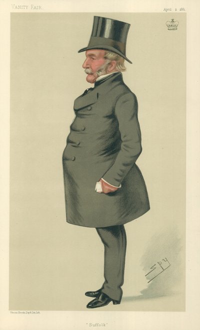 Lord Waveney, Suffolk, 2 de abril de 1881, desenho animado da Vanity Fair de Leslie Matthew Ward