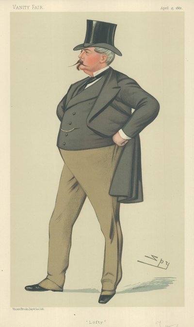 Sr. Arthur Loftus Tottenham, Lofty, 15 de abril de 1882, desenho animado da Vanity Fair de Leslie Matthew Ward