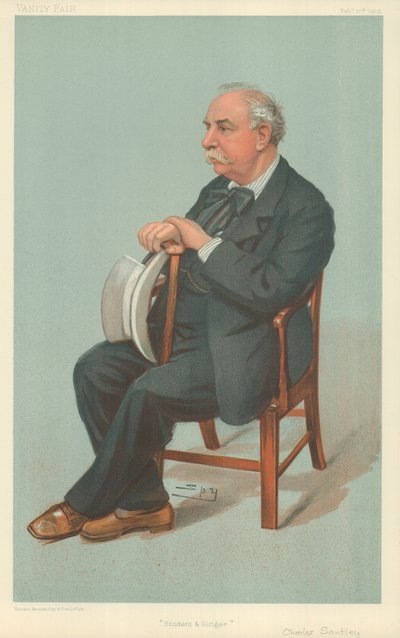 Charles Santley, estudante e cantor, 27 de fevereiro de 1902, desenho animado da Vanity Fair de Leslie Matthew Ward