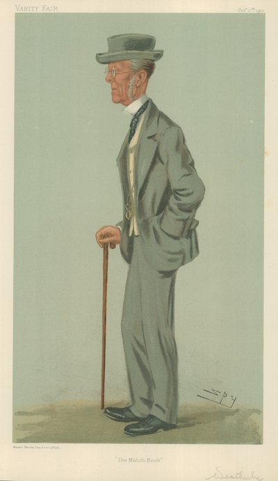 Sr. Edward Weatherby, The Match Book, 17 de outubro de 1901, desenho animado da Vanity Fair de Leslie Matthew Ward