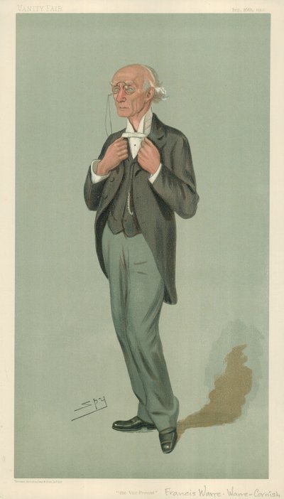 Sr. FW Warre-Cornish, Vice-reitor de Eton, Vice-reitor, 26 de setembro de 1901, desenho animado da Vanity Fair de Leslie Matthew Ward
