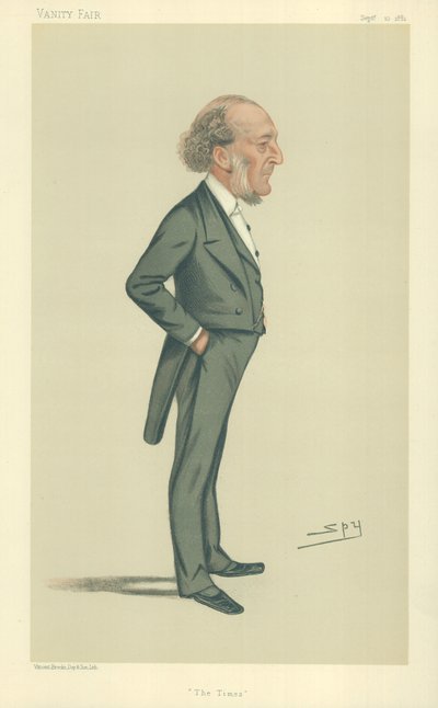 Sr. John Walter, The Times, 10 de setembro de 1881, desenho animado da Vanity Fair de Leslie Matthew Ward