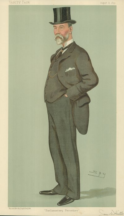 Sr. Samuel Whitbread, Procedimento parlamentar, 8 de agosto de 1895, desenho animado da Vanity Fair de Leslie Matthew Ward