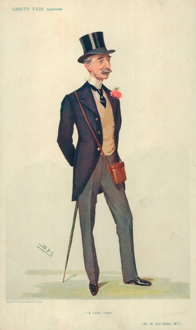 Sr. W Hall Walker MP, um afortunado proprietário, 21 de junho de 1906, desenho animado da Vanity Fair de Leslie Matthew Ward