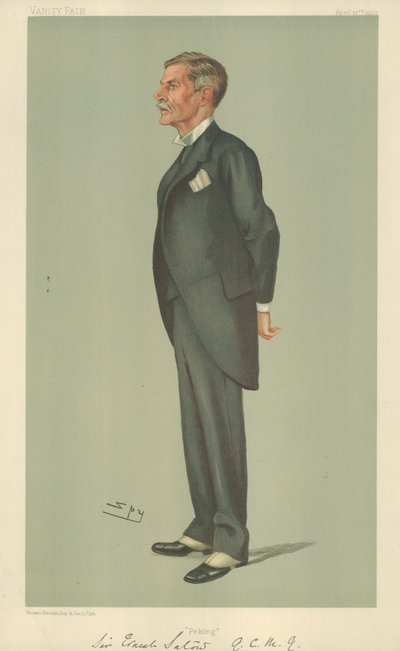 Sir Ernest Satow, Pequim, 23 de abril de 1903, desenho animado da Vanity Fair de Leslie Matthew Ward