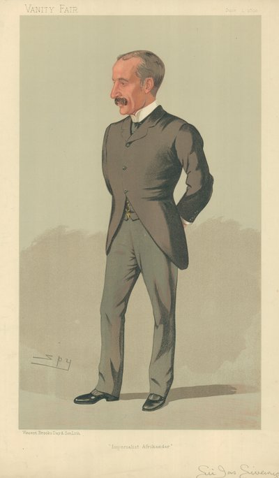 Sir James Sivewright, Imperialista Afrikander, 1 de junho de 1893, desenho animado da Vanity Fair de Leslie Matthew Ward