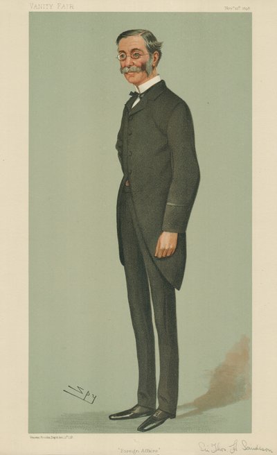 Sir Thomas Henry Sanderson, Relações Exteriores, 10 de novembro de 1898, cartoon da Vanity Fair de Leslie Matthew Ward