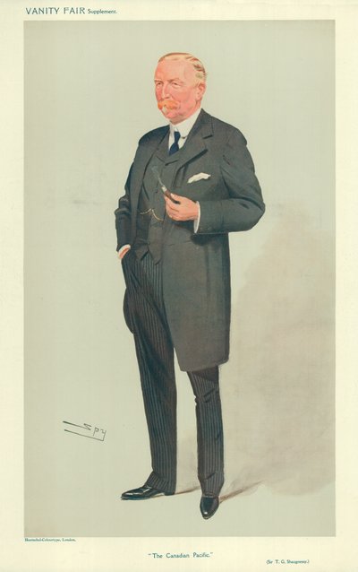 Sir Thomas Shaugnessy, O Pacífico Canadense, 26 de agosto de 1908, desenho animado da Vanity Fair de Leslie Matthew Ward
