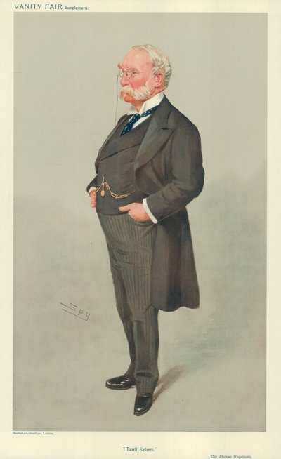 Sir Thomas Wrightson, Reforma Tarifária, 6 de maio de 1908, desenho animado da Vanity Fair de Leslie Matthew Ward