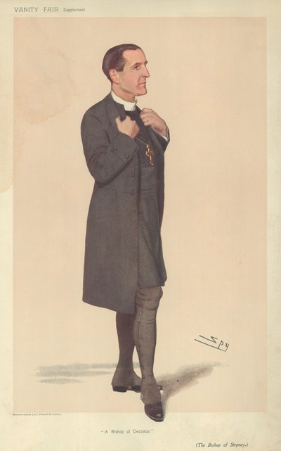 O bispo de Stepney, bispo da decisão, 19 de abril de 1906, desenho animado da Vanity Fair de Leslie Matthew Ward