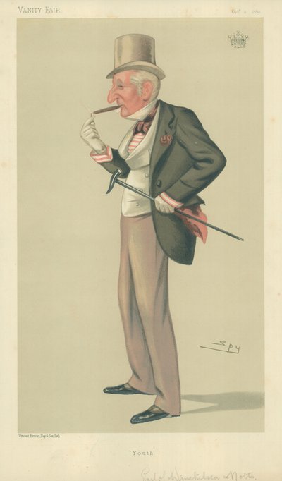 Conde de Winchilsea e Nottingham, Juventude, 2 de outubro de 1880, desenho animado da Vanity Fair de Leslie Matthew Ward