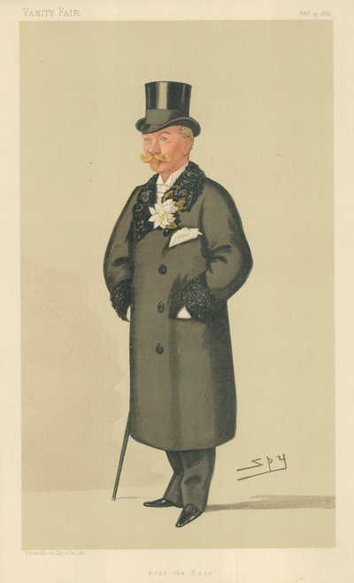 O Hon Harry Tyrwhitt-Wilson, Perto da Rosa, 13 de fevereiro de 1886, desenho animado da Vanity Fair de Leslie Matthew Ward