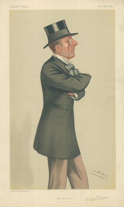 O Hon Percy Scawen Wyndham, estética, 30 de outubro de 1880, cartoon Vanity Fair de Leslie Matthew Ward