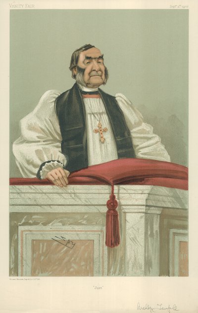 O Templo Rev Frederick, O Arcebispo de Canterbury, 11 de setembro de 1902, desenho animado da Vanity Fair de Leslie Matthew Ward