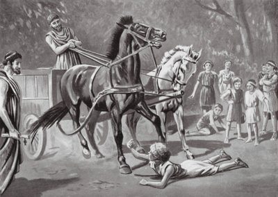 Alcibíades desafiando o Teamster (litografia) de Leslie Mosley