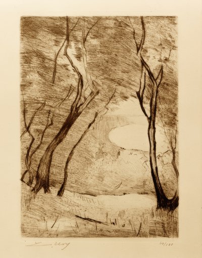 Árvores na costa de Grunewaldsee de Lesser Ury