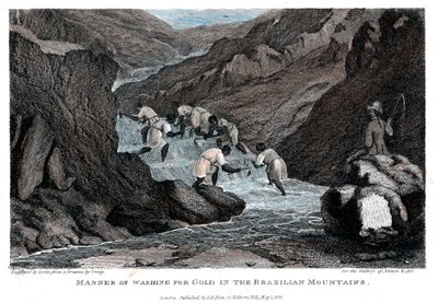 Maneira de lavar o ouro nas montanhas brasileiras, 1814 de Lester