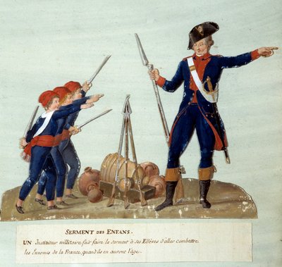 Revolução Francesa de 1789: O Juramento das Crianças. Gouache des freres Lesueur (século XVIII). Paris, Musee Carnavalet de Lesueur Brothers