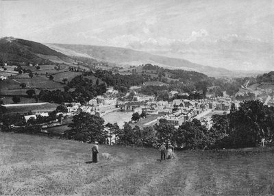 Llangollen e castelo do corvo, c1896 de Lettsome and Sons