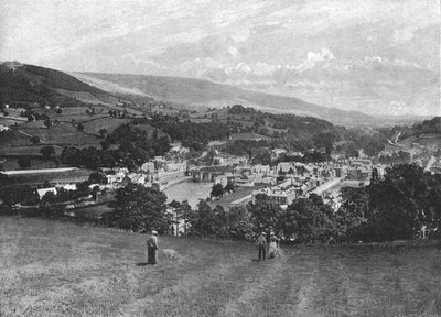 Llangollen e castelo do corvo, c1900 de Lettsome and Sons