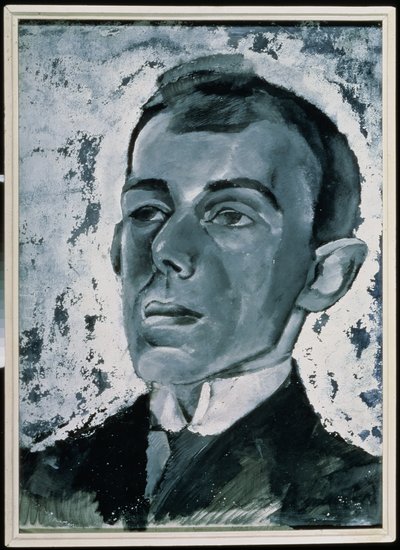Retrato do poeta Ossip Mandelstam (1891-1938) (guache sobre papel) de Lev Aleksandrovitc Bruni