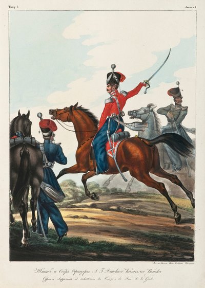 Oficial de Estado-Maior e Chefe do exército de Don Cossacks, 1830-1840 de Lev Alexandrovich Belousov