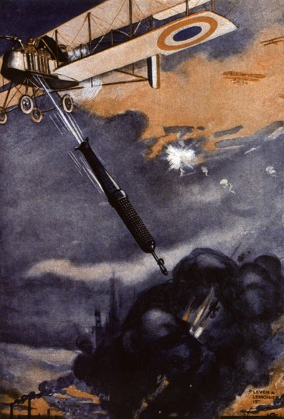 Primeira Guerra Mundial: bomba lançada por um avião de Leven & Lemonier