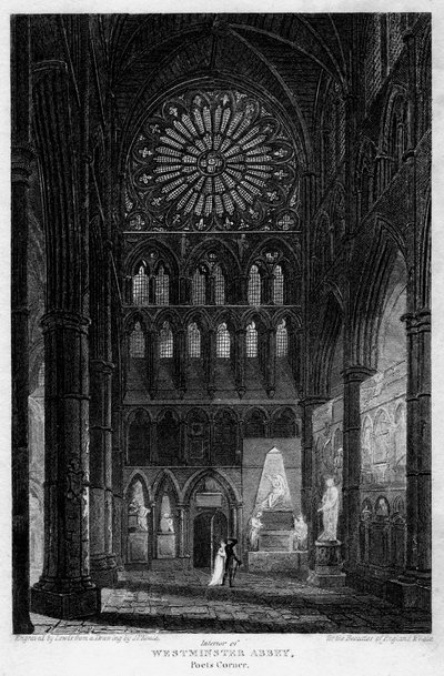 Poetas Corner, Abadia de Westminster, Londres, 1815. de Lewis