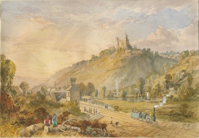 Alton - da estação ferroviária: pintura em aquarela, nd [c1830-1840] de Lewis John Wood