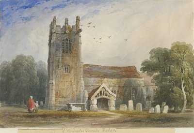 Igreja de Horton: pintura em aquarela, nd [c1840] de Lewis John Wood