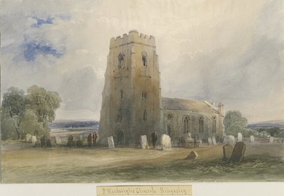 Igreja de Kingsley: pintura em aquarela, nd [c1830-1840] de Lewis John Wood