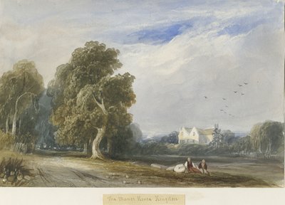 Kingstone - The Manor House: pintura em aquarela, nd [c1830-1840] de Lewis John Wood