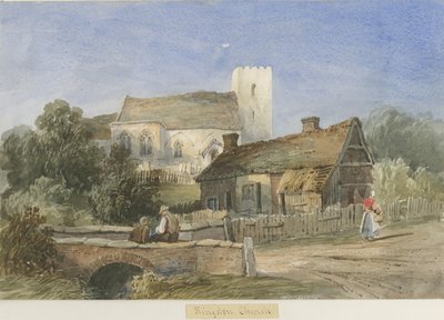 Kingstone Church: pintura em aquarela, nd [c1830-1840] de Lewis John Wood