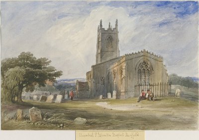 Igreja Mayfield: pintura a aquarela, nd [c1830-1840] de Lewis John Wood