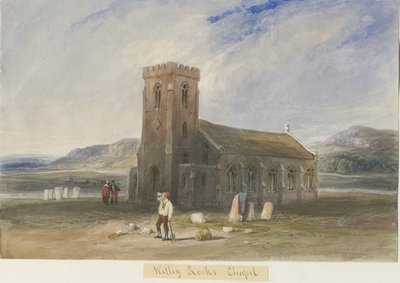 Wetley Rocks - Chapel: pintura em aquarela, nd [c1830-1840] de Lewis John Wood