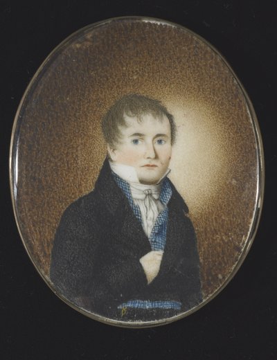 Auto-retrato, c.1810-20 (aguarela sobre marfim) de Lewis Peckham