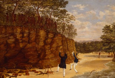 Surveying Party na costa noroeste da Austrália (óleo sobre tela) de Lewis Roper Fitzmaurice