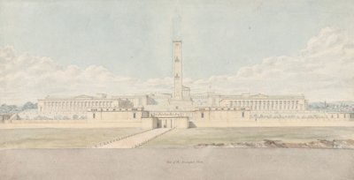 Perspectiva de um complexo de acrópole fantasiosa de Lewis Vulliamy