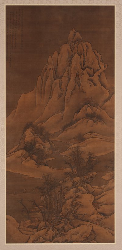 Snowscape depois de Guo Xi, dinastia Qing, 1702. de Li Yin