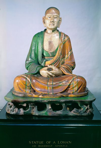 Luohan de grés, dinastia de Liao, (grés vidrado) de Liao Dynasty Chinese School