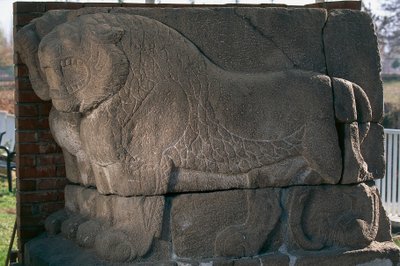 Baixo-relevo com leões de Kultepe (Kanesh), Capadócia, Turquia, civilização hitita, 3º milénio a.C. de Unbekannt Unbekannt