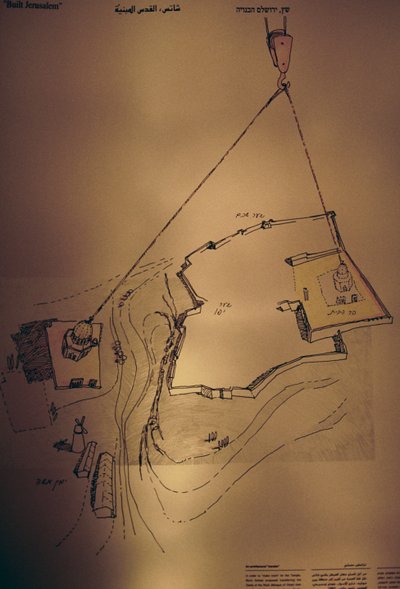 Desenho com Cúpula da Rocha, Jerusalém, Israel, Torre de Jerusalém do Museu de David de Unbekannt Unbekannt