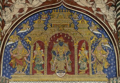 Fresco representando Visnu, Palácio Thanjavur Maratha, Tamil Nadu, Índia de Unbekannt Unbekannt